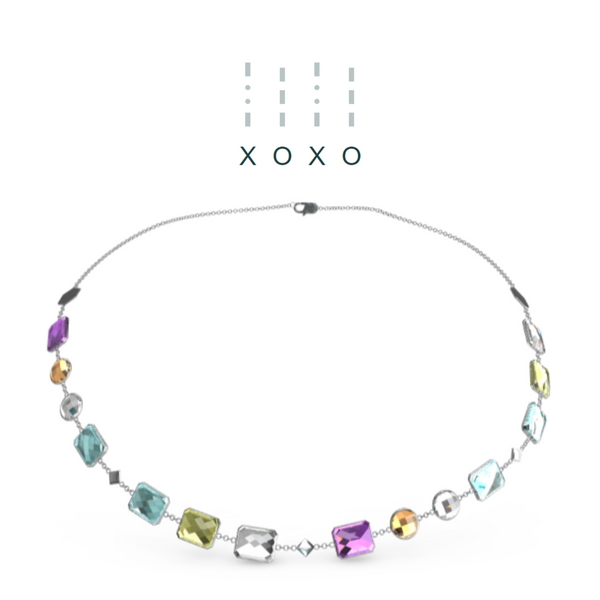 "XOXO" Aquafiore Necklace - Silver