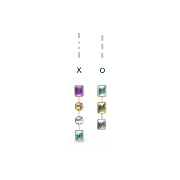 "XO" Aquafiore Earrings - 18ct Yellow Gold