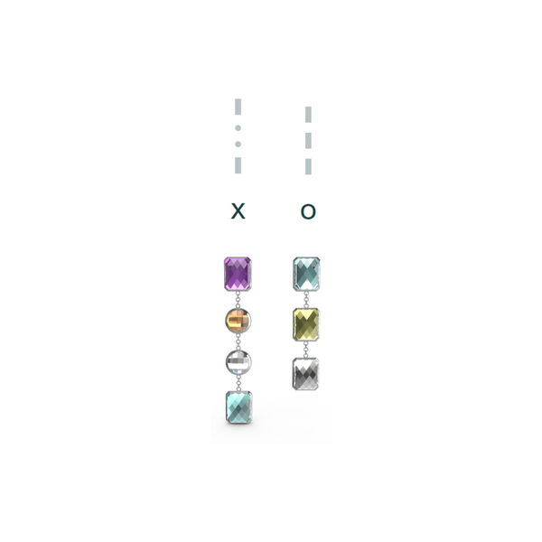 "XO" Aquafiore Earrings - Silver