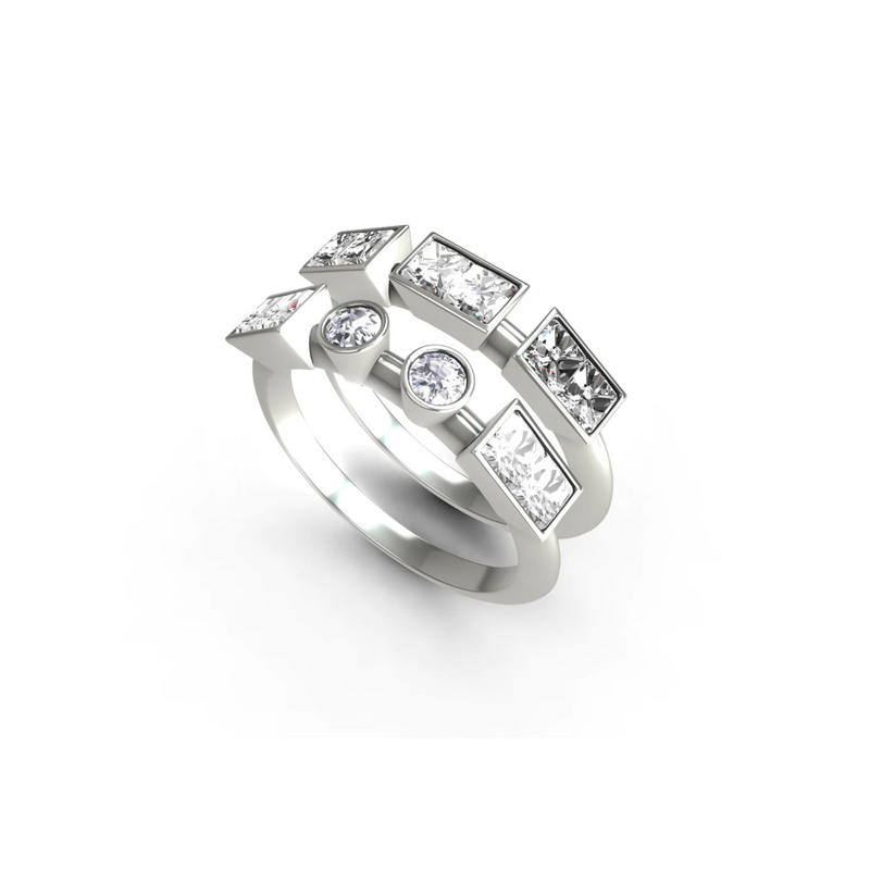 “XO” Amanti Rings - Platinum