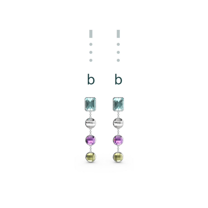 "B" Aquafiore Earrings - Silver