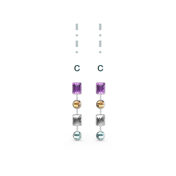 "C" Aquafiore Earrings - Silver