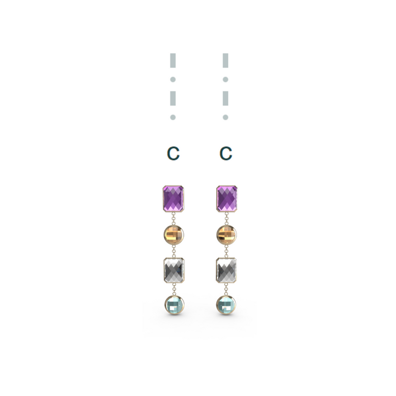 "C" Aquafiore Earrings - 18ct Yellow Gold