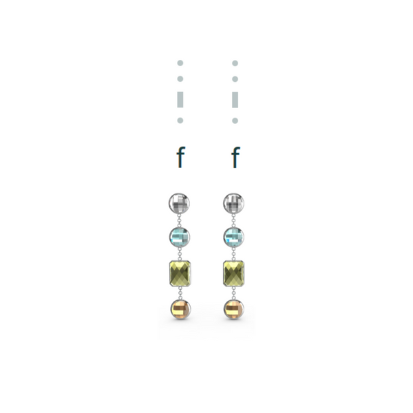 "F" Aquafiore Earrings - Silver