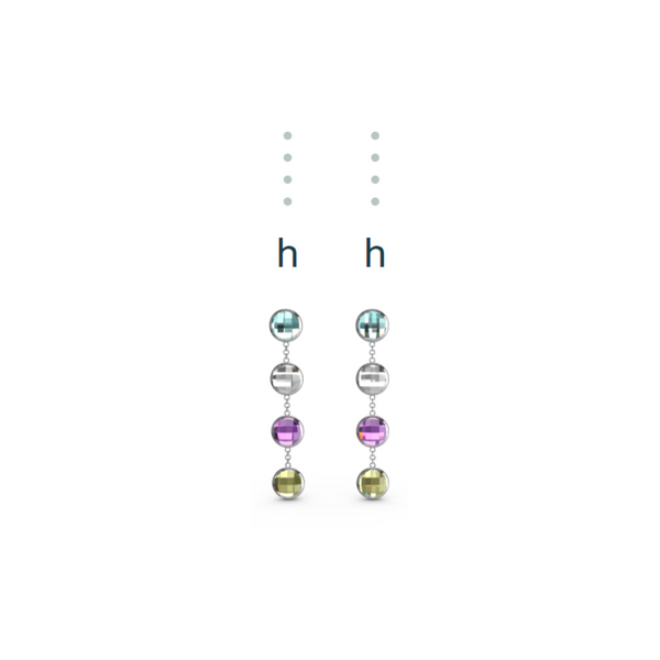 "H" Aquafiore Earrings - Silver
