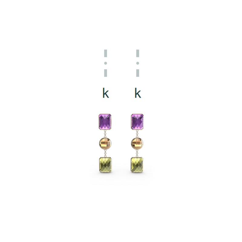 "K" Aquafiore Earrings - 18ct Yellow Gold