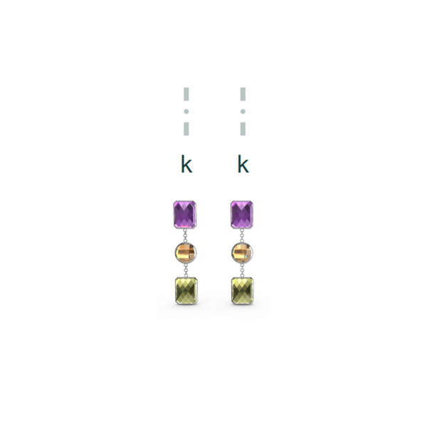 "K" Aquafiore Earrings - Silver