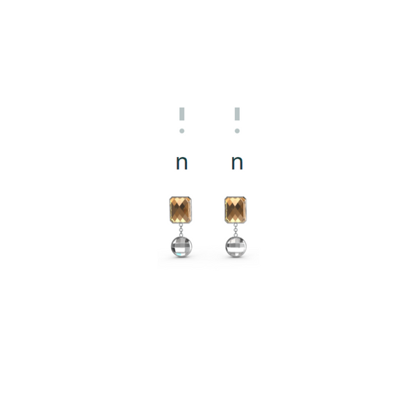 "N" Aquafiore Earrings - Silver
