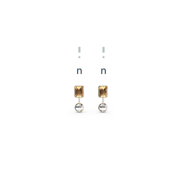 "N" Aquafiore Earrings - 18ct Yellow Gold