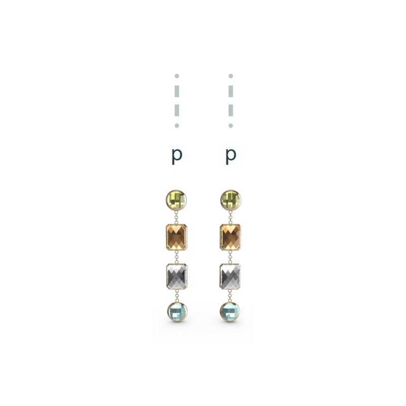 "P" Aquafiore Earrings - 18ct Yellow Gold