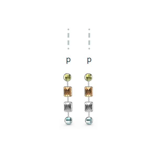 "P" Aquafiore Earrings - Silver
