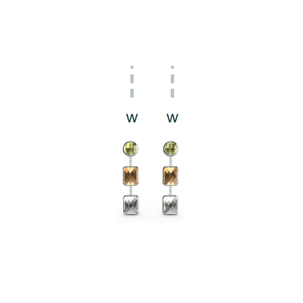 "W" Aquafiore Earrings - Silver