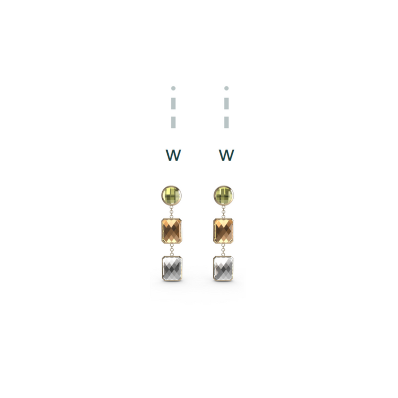 "W" Aquafiore Earrings - 18ct Yellow Gold