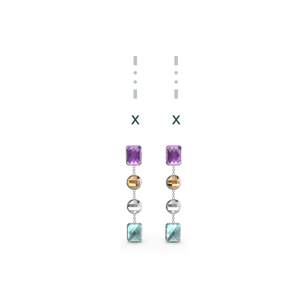 "X" Aquafiore Earrings - Silver