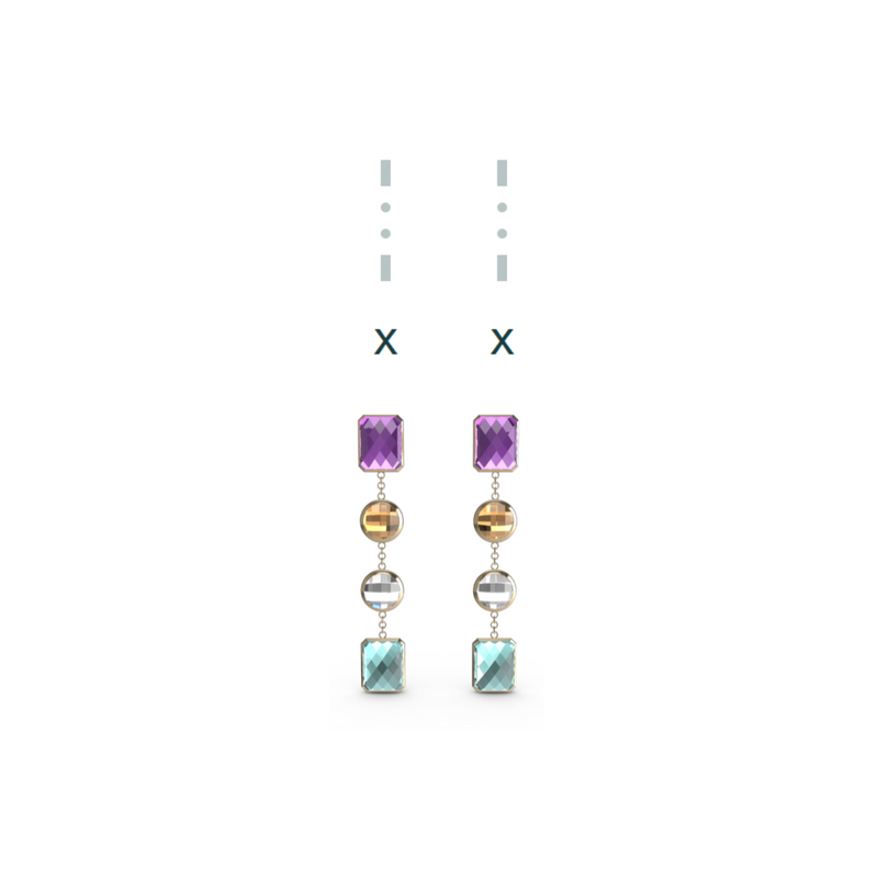 "X" Aquafiore Earrings - 18ct Yellow Gold