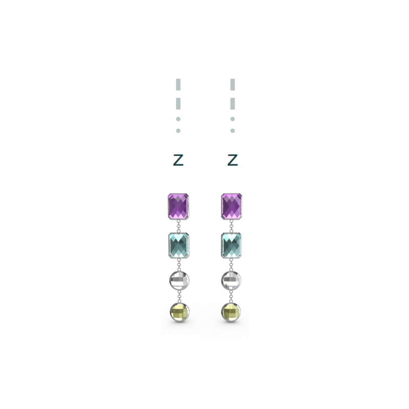 "Z" Aquafiore Earrings - Silver